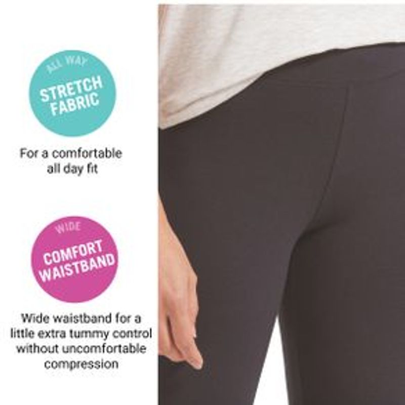 Hue Women's Ultra Leggings with Wide Waistband, Graphite Heather