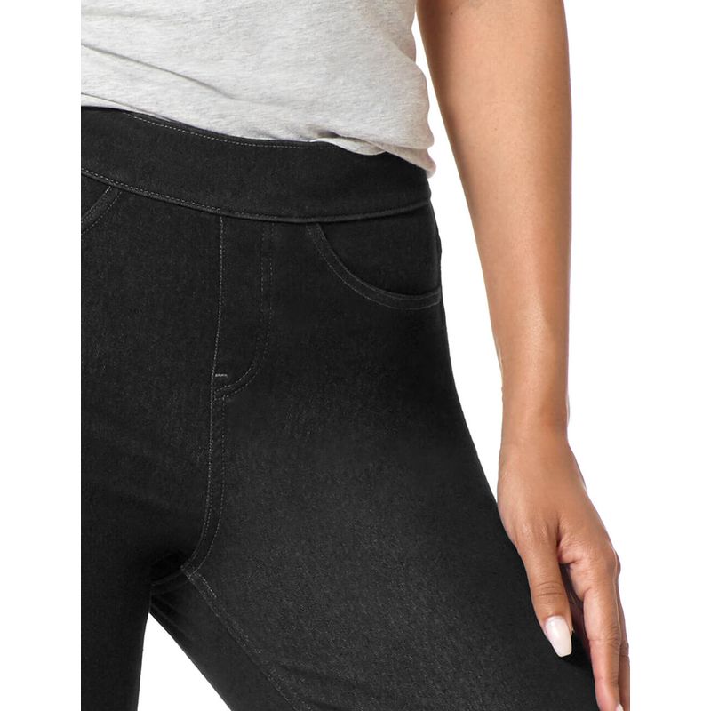 HUE Women's Essential Denim Skimmer Leggings, White : : Fashion