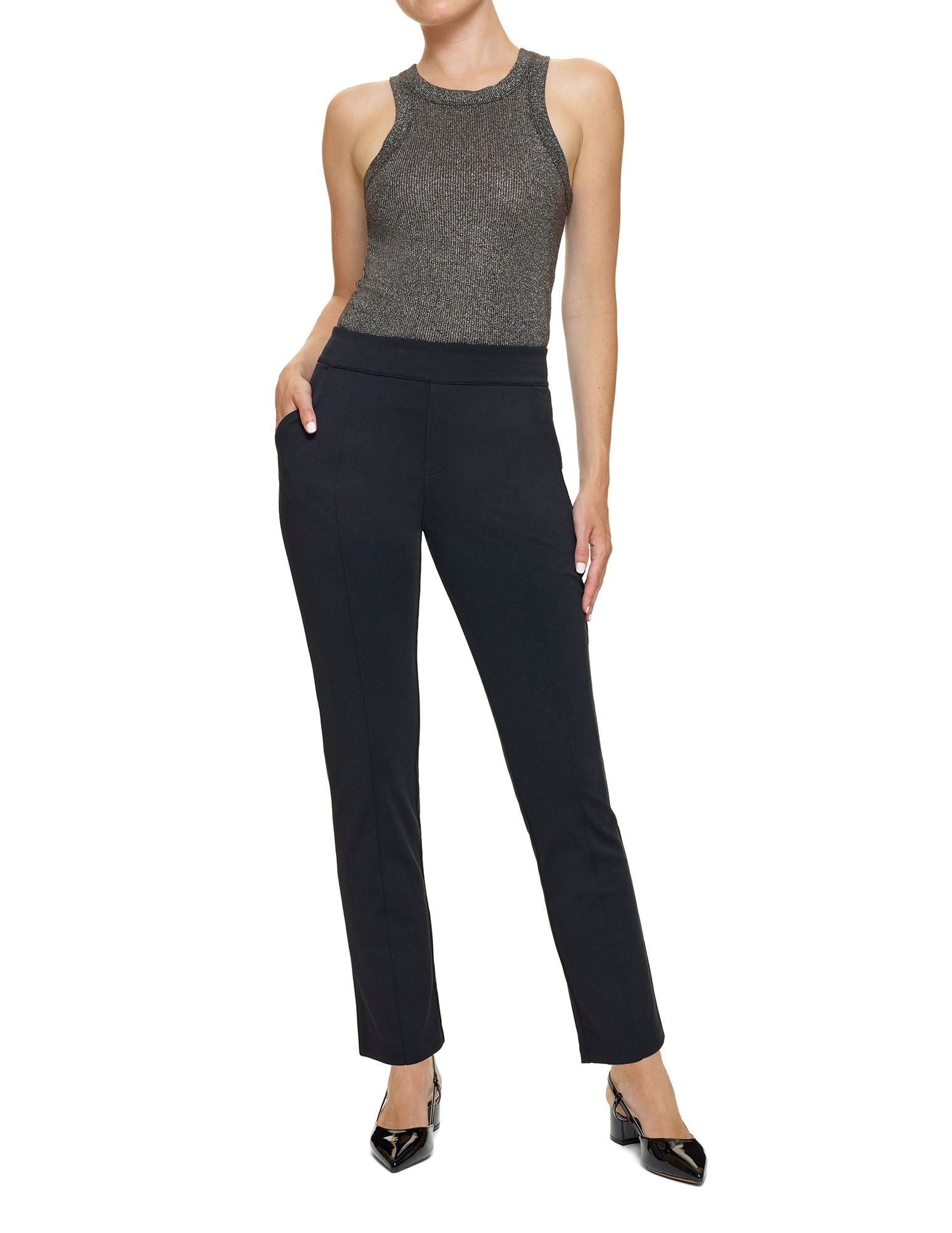 Hue Distressed Leatherette Leggings Black at  Women's Clothing store