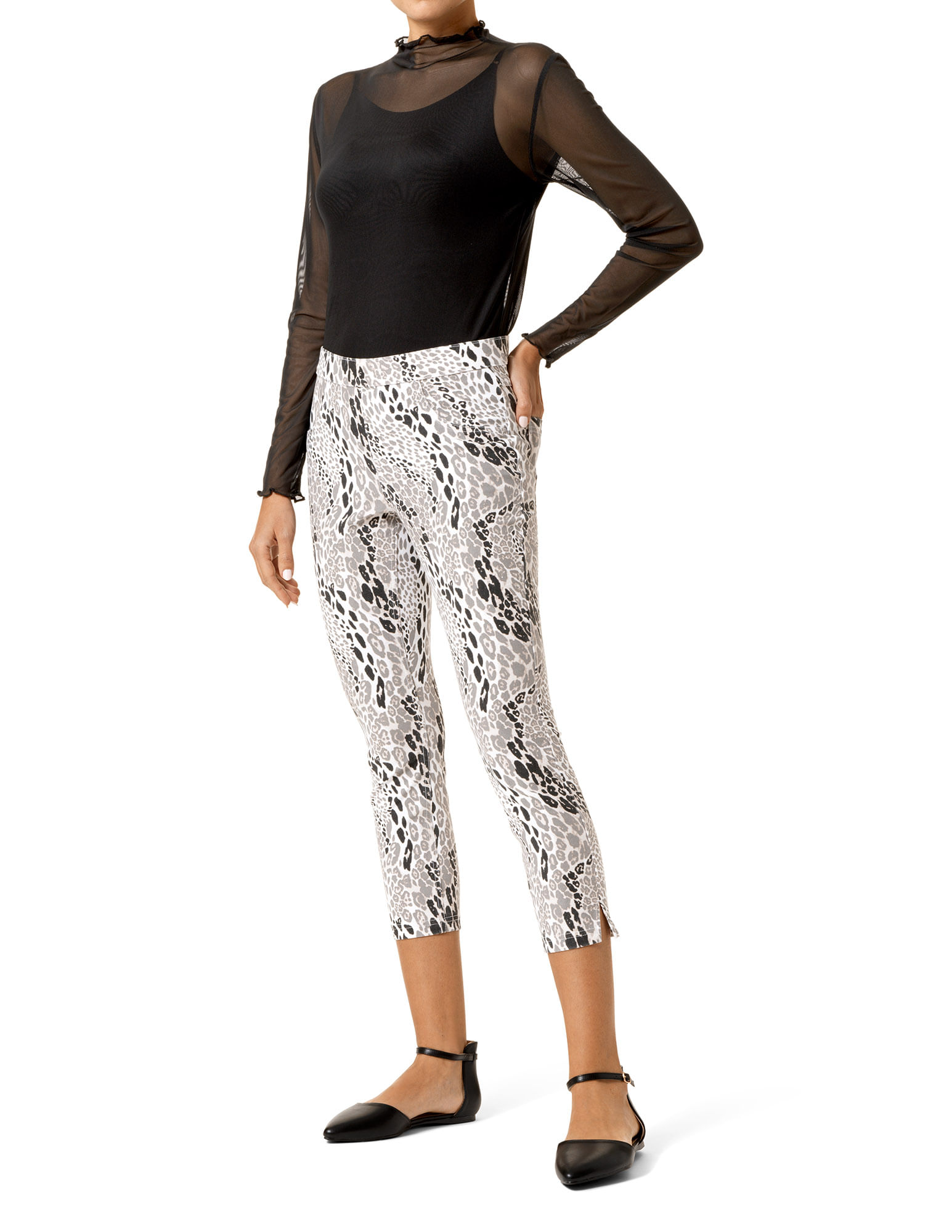 Hue leopard print denim leggings hotsell